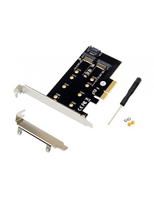 MC-PCIE-SSDADAPTER MicroConnect PCI-E X4 M.2 B & M Key NGFF SSD card