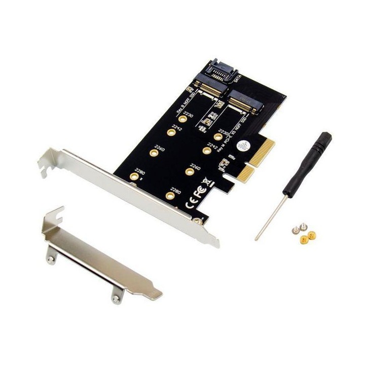 MC-PCIE-SSDADAPTER MicroConnect PCI-E X4 M.2 B & M Key NGFF SSD card