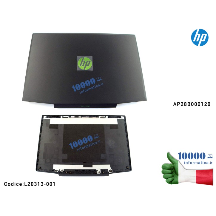 Cover LCD [Logo Acid Green] HP Gaming Pavilion 15-CX 15T-CX 15-CX000 15-CX0001NL TPN-C133 TPN-C134 (Logo Verde) AP28B000120 L20313-001