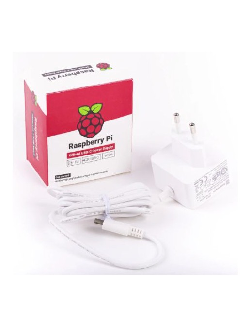 RPI4 PSU EU WHITE Raspberry Pi Pi Power Supply USB-C for RPI PS 15W WT EU