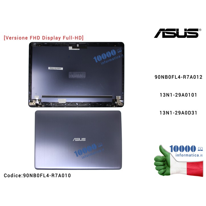 Cover LCD [Versione FHD Full-HD] ASUS VivoBook Pro 15 X580 (SLATE GRAY) N580V N580VD N580 X580VD X580VN X580GD 13N1-29A0101 90NB