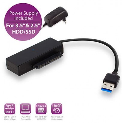 USB3.0SATAHDDSSD USB3.0SATAHDDSSD MicroConnect 2.5" and 3.5" SATA HDD SSD to USB 3.1 Gen1 adapter cable