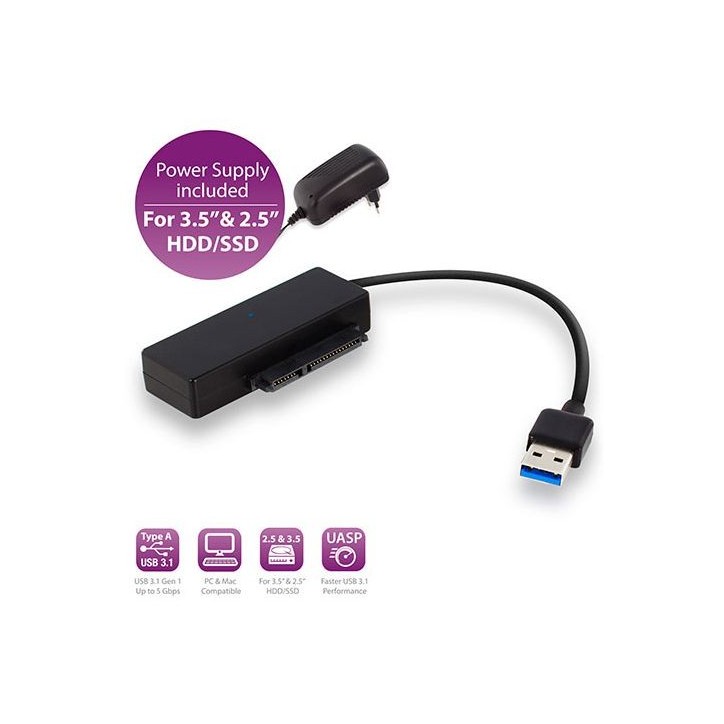 USB3.0SATAHDDSSD MicroConnect 2.5" and 3.5" SATA HDD SSD to USB 3.1 Gen1 adapter cable