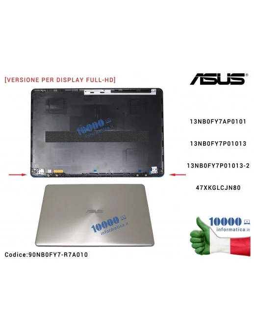 90NB0FY7-R7A010 Cover LCD [Versione Full-HD] ASUS VivoBook X510 S510 (ICICLE GOLD) S510U S510UA S510UN S501UR X510U X510UA X5...