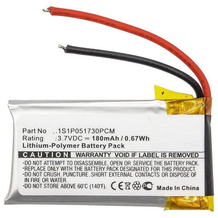 MBXWHS-BA032 CoreParts Battery for Wireless Headset 0.6Wh Li-Pol 3.7V 180mAh Black, for Gn GN9330, Netcom 9330 1S1P051730PCM MBXWHS-BA032 CoreParts Battery for Wireless Headset 0.6Wh Li-Pol 3.7V 180mAh Black, for Gn GN9330, Netcom 9330 1S1P051730PCM