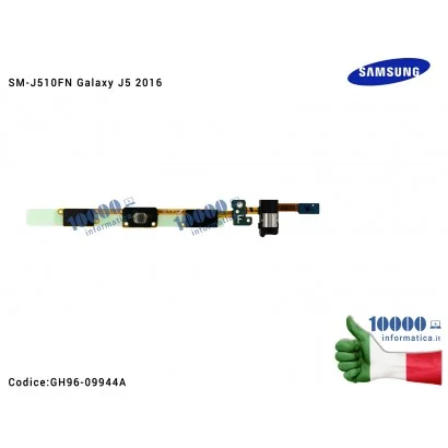 GH96-09944A SAMSUNG MODULO TASTO TOUCH KEY (GH96-09944A) PER GALAXY J5 (2016) SM-J510F Tasti Touch Keys Audio Jack 3,5 mm Fle...