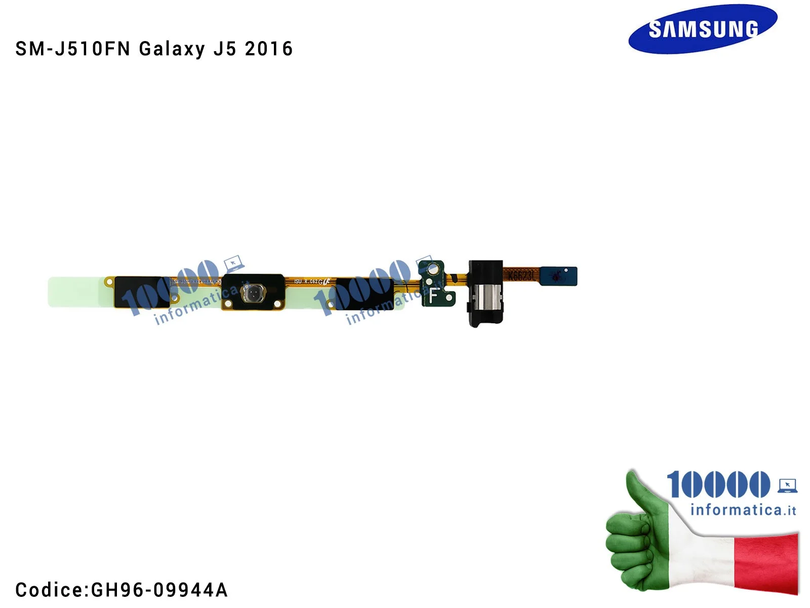 GH96-09944A Tasti Touch Keys + Jack 3,5 Flex Cable Cavo SAMSUNG Galaxy J5 2016 SM-J510F GH96-09944A