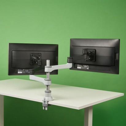 RGOVLZE4TWSI RGOVLZE4TWSI R-Go Tools R-Go Zepher 4 C2, Circular Dual Monitor Arm, Desk Mount, Adjustable, 0-8 kg, Black-Silve...