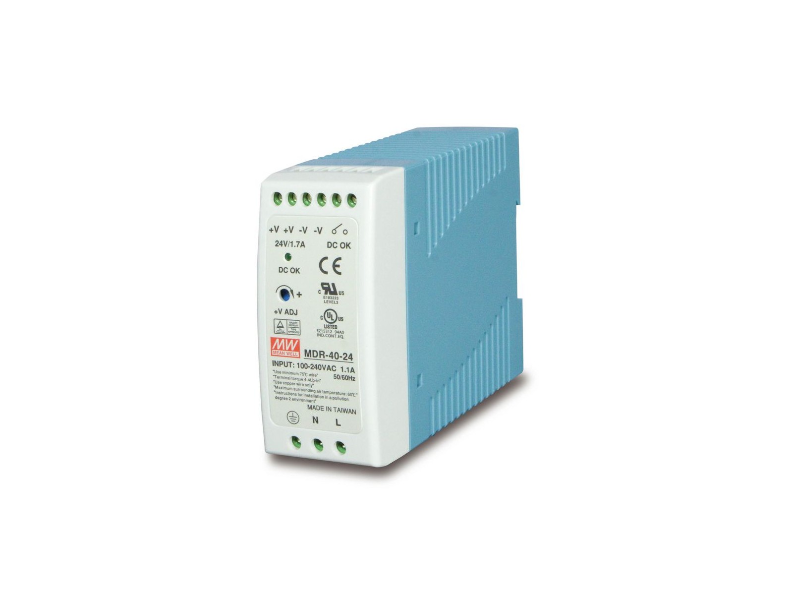 PWR-40-24 PWR-40-24 Planet 40 x 100 x 90 mm, 0.3 kg, 100 - 240 V, 50 - 60 Hz, 120 - 370 V DC, 40 W MDR-40-24 PWR-40-24 PWR-40-24 Planet 40 x 100 x 90 mm, 0.3 kg, 100 - 240 V, 50 - 60 Hz, 120 - 370 V DC, 40 W MDR-40-24
