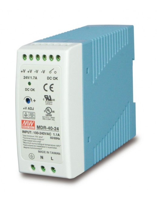 PWR-40-24 PWR-40-24 Planet 40 x 100 x 90 mm, 0.3 kg, 100 - 240 V, 50 - 60 Hz, 120 - 370 V DC, 40 W MDR-40-24