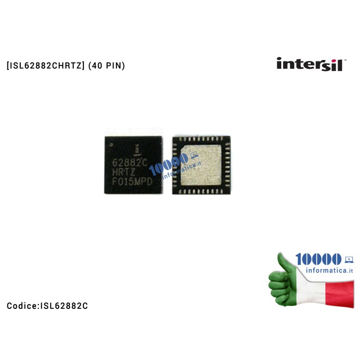 IC Chip INTERSIL ISL62882C ISL62882CH ISL62882CHR ISL 62882 62882C CHRT 62882 CHRTZ QFN40 QFN-40 MULTIFASE PWM RegolatoreISL6288