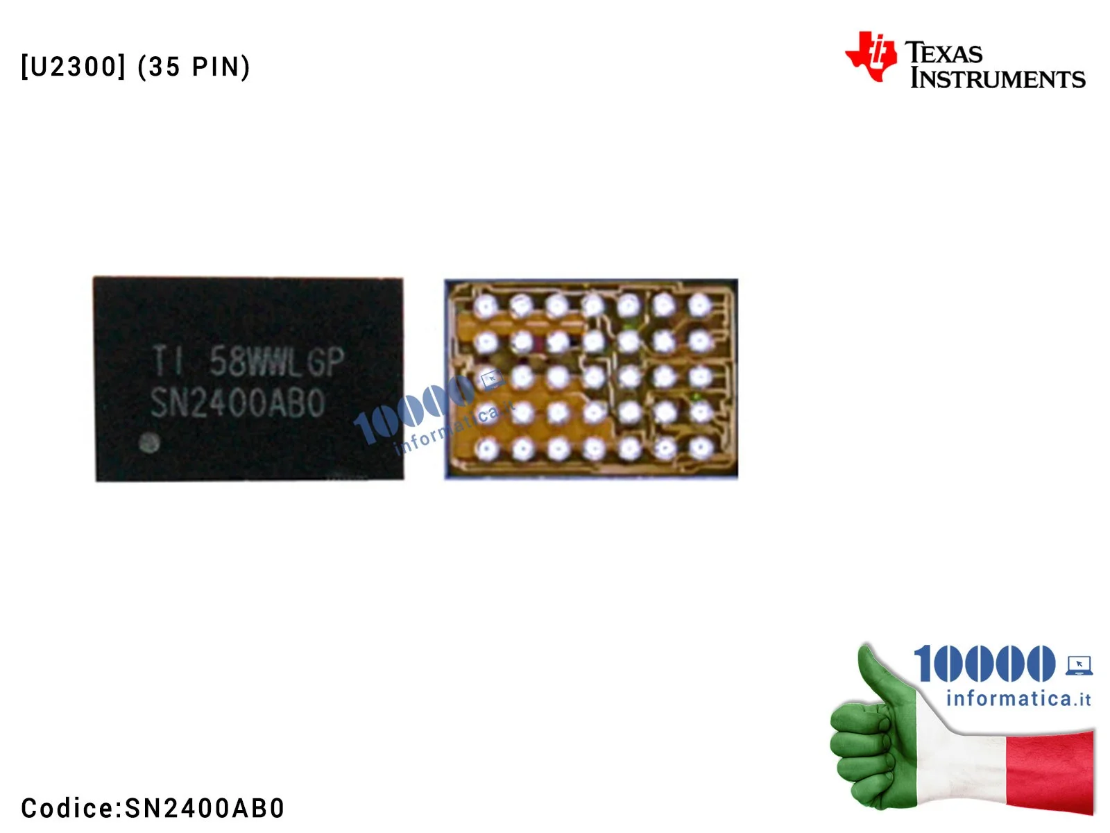 SN2400AB0 IC Chip SN2400AB0 Charging Controller USB Tigris SMD Fix Controllo di Ricarica per Scheda Madre APPLE iPhone 6S 6S+... SN2400AB0 IC Chip SN2400AB0 Charging Controller USB Tigris SMD Fix Controllo di Ricarica per Scheda Madre APPLE iPhone 6S 6S+...