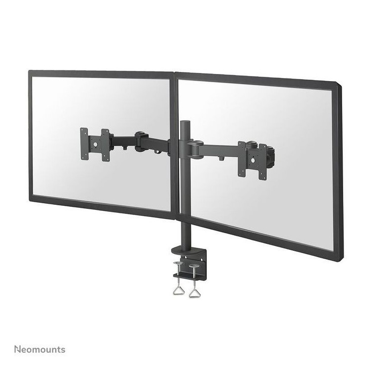 FPMA-D960D Neomounts Full Motion Dual Desk Mount (Clamp) For Two 10-27" Monitor Screens, Height Adjustable - Black 819357
