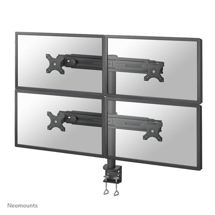 FPMA-D700D4 Neomounts Tilt/Turn/Rotate Quad Desk Mount (Clamp) For Four 19-30" Monitor Screens, Height Adjustable - Black