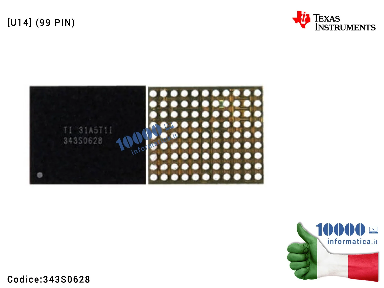 343S0628 IC Chip 343S0628 Touch Screen Controller SMD Fix per Scheda Madre iPhone 5 5G [U14] (99 PIN)