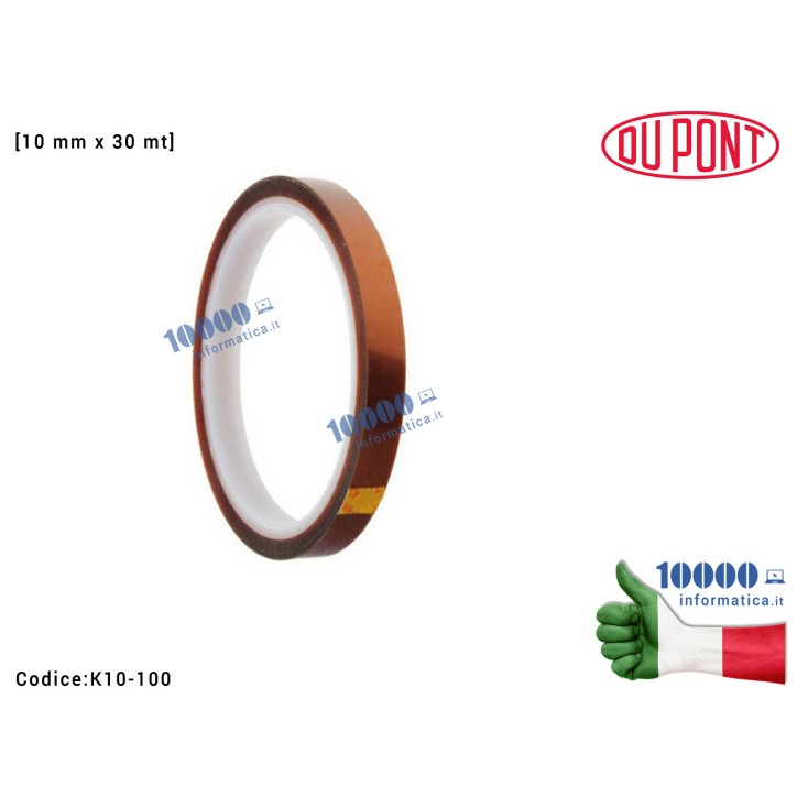 Nastro Adesivo Kapton [10mm x 30mt] Alte Temperature Polymide Tape Protezione Scheda Madre Notebook Smartphone Tablet BGA PCB Board Componenti IC SMD Chip