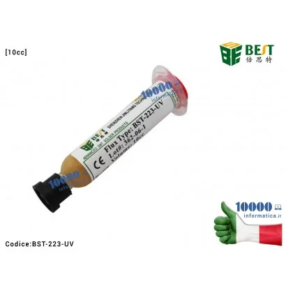 BST-223-UV Pasta Flussante BEST BST-223-UV [10cc] Solder Flux Paste Lead-Free Welding Flux Saldature per BGA SMD CSP Scheda M...