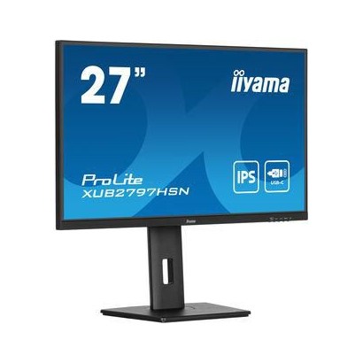 XUB2797HSN-B1 XUB2797HSN-B1 iiyama 27" IPS technology panel with USB-C dock and RJ45 (LAN), DisplayPort output, 150mm height-...