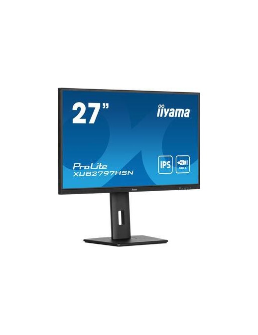 XUB2797HSN-B1 XUB2797HSN-B1 iiyama 27" IPS technology panel with USB-C dock and RJ45 (LAN), DisplayPort output, 150mm height-...