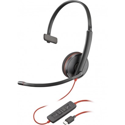 8X214A6 8X214A6 HP Blackwire 3210 Monaural USB-C Headset +USB-C/A Adapter (Bulk) 209748-101