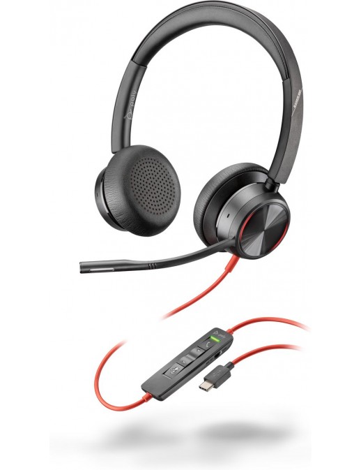 8X223AA 8X223AA HP Blackwire 8225 Stereo USB-C Headset +USB-C/A Adapter 214407-01