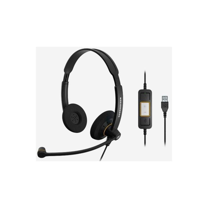 504547 Sennheiser Dual-Sided Wideband Headset Optimized for Microsoft Lync, USB2.0, Microphone: 150Hz – 6800Hz, Speaker: 60Hz –