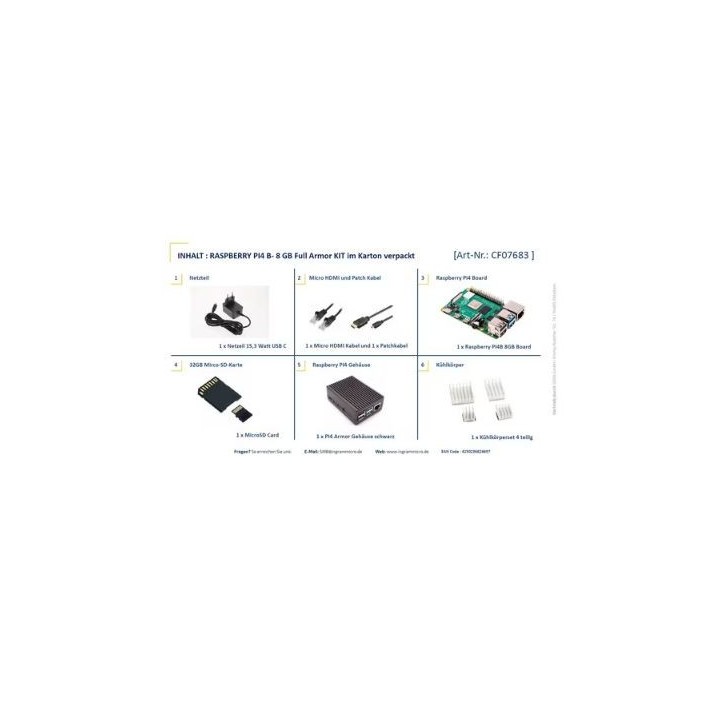 SI-CLOSEDARMOR8GB Raspberry Pi 4B ARMOR 8GB KIT PI4 8GB ARMOR GEH PSU 32GB SI-CLOSEDARMOR8GB Raspberry Pi 4B ARMOR 8GB KIT PI4 8GB ARMOR GEH PSU 32GB