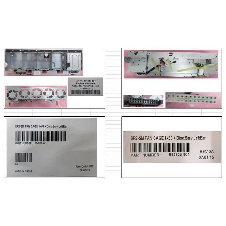 810825-001-RFB Hewlett Packard Enterprise APOLLO 4510 G9 Fan CAGE-1X60