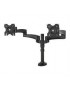 BT7374/B BT7374/B B-Tech Twin Flat Screen Desk Mount with Dual Articulated Arms, 28", max 9 kg, VESA 75x75 - 100x100, Black