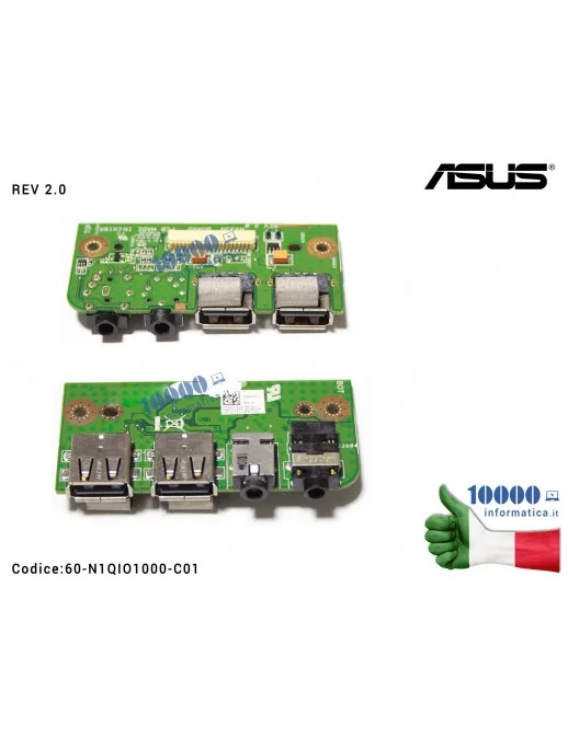 60-N1QIO1000-C01 Connettore I/O USB Board ASUS N53 N53SV N53SN N53SM N53JQ N53JN N53JF N53S N53J