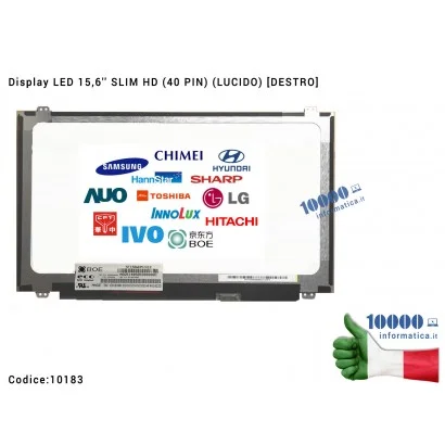 Display LCD 15,6'' Slim HD (40 PIN) (L) B156XTN04.3 B156XTN04.2 NT156WHM-N10 LP156WHB-TLA1 B156XTN03.2 N156BGE-LB1
