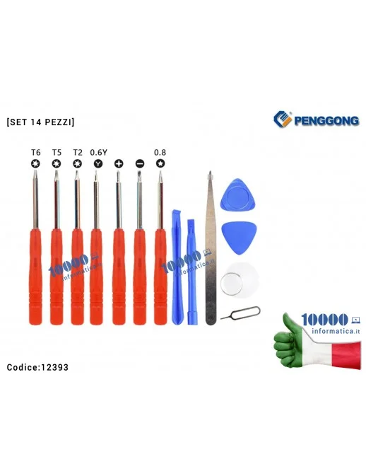 12393 Kit Riparazione [Set 14 pezzi] Apple iPhone Samsung Xiaomi strumenti fai da te Precision Screwdriver Set Screw Driver H...