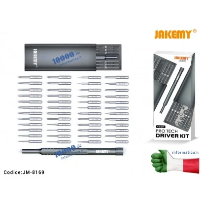 JM-8169 Set 49 pezzi Cacciaviti di Precisione JACKEMY JM-8169 Esagonali Torx mini Stella Kit per Riparazione Cellulari fai da...