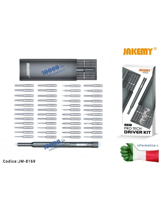 JM-8169 Set 49 pezzi Cacciaviti di Precisione JACKEMY JM-8169 Esagonali Torx mini Stella Kit per Riparazione Cellulari fai da...