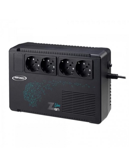 66082 Infosec Line Interactive UPS 650 VA 4 FR/SCHUKO Outlets -- 2-year warranty -- TUPSZL650