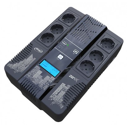 66070 66070 Infosec Line Interactive UPS 600 VA 6 FR/SCHUKO Outlets -- 2-year warranty -- TUPSZENX600