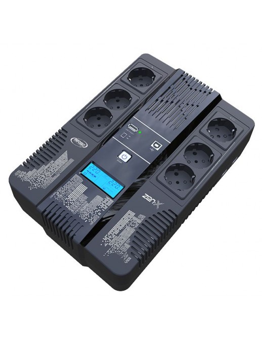 66070 66070 Infosec Line Interactive UPS 600 VA 6 FR/SCHUKO Outlets -- 2-year warranty -- TUPSZENX600