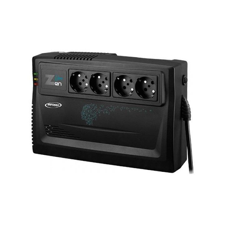 66084 Infosec Line Interactive UPS 1000 VA 4 FR/SCHUKO Outlets -- 2-year warranty -- TUPSZL1000