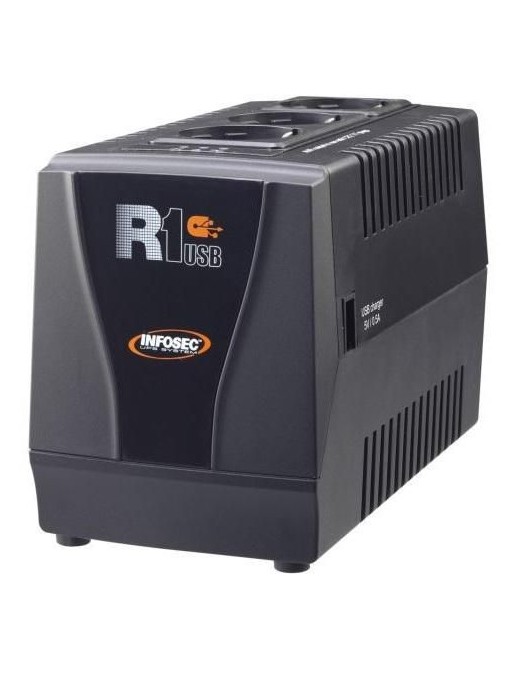 63169 63169 Infosec Automatic voltage regulator 1000 VA - USB - 3 outputs FR/SCHUKO -- 1-year warranty -- TUPSR1USB1000