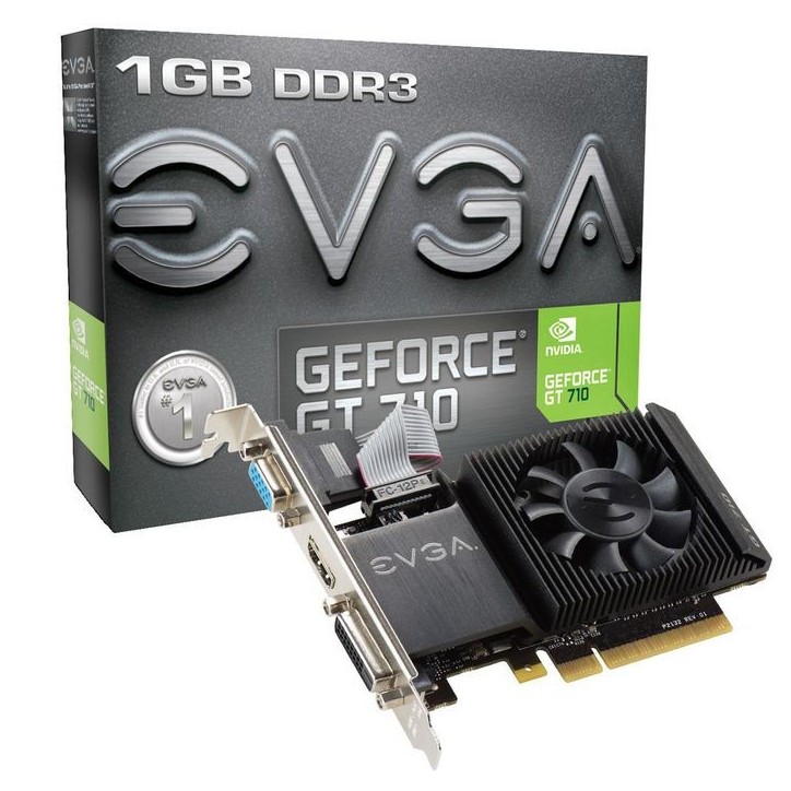 01G-P3-2711-KR-RFB EVGA GPU EVGA GeForce GT710 1GB 25W 1xHDMI 1xDVI 1xD-SUB HHHL PCI-E 2.0x16 01G-P3-2711-KR