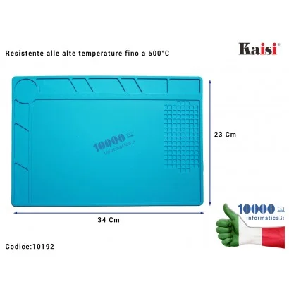 10192 Tappeto Termico per Saldatura KAISI S-130 [34 x 23cm] in Silicone per Alte Temperature 500° Saldature Scheda Madre Note...