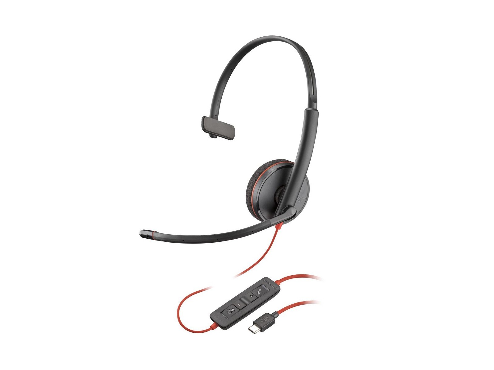 80S09A6 80S09A6 Poly Blackwire 3210 Monaural USB-C Headset (Bulk) Wired Head-band Office/Call center USB Type-C Black