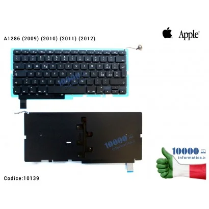 10139 Tastiera Italiana APPLE MacBook Pro Retina 15" A1286 (2009) (2010) (2011) (2012) [RETROILLUMINATA] MC371 MC372 MD103 MB...