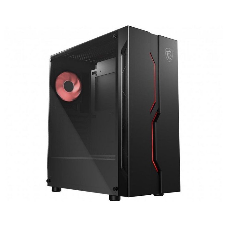306-7G08P22-809 MSI Mag Vampiric 010M Mid Tower Gaming Computer Case 'Black, 1X 120Mm Rgb Pwm Fan, Rgb Front Panel, Tempered Gla