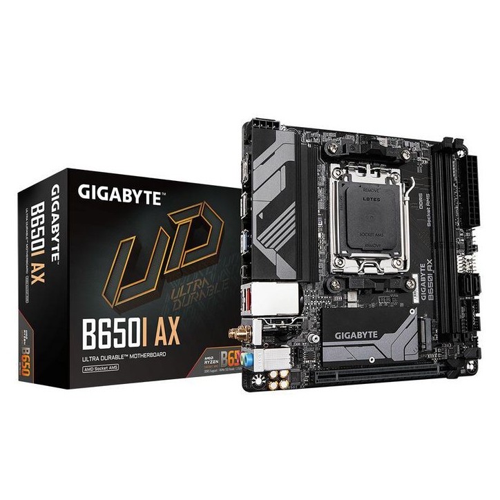 B650I AX Gigabyte Motherboard - Supports Amd Am5 Cpus, 5+2+1 Phases Digital Vrm, Up To 6400Mhz Ddr5 (Oc), 1Xpcie 4.0 M.2, Wi-Fi 