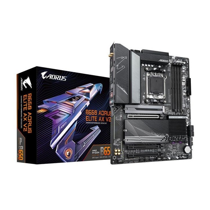 B650 A ELITE AX V2 Gigabyte B650 Aorus Elite Ax V2 Motherboard - Supports Amd Am5 Cpus, 12+2+2 Phases Digital Vrm, Up To 8000Mhz