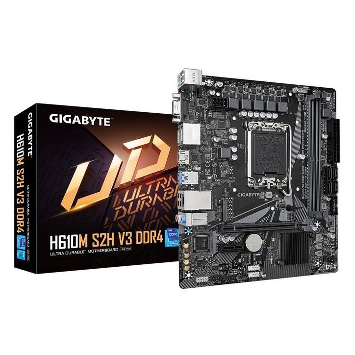 H610M S2H V3 DDR4 Gigabyte Motherboard - Supports Intel Core 14Th Cpus, 4+1+1 Hybrid Digital Vrm, Up To 3200Mhz Ddr4, 1Xpcie 3.0