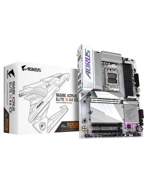 B650E A ELITE X ICE Gigabyte B650E Aorus Elite X Ax Ice Motherboard - Supports Amd Ryzen 8000 Cpus, 12+2+2 Phases Vrm, Up To 800