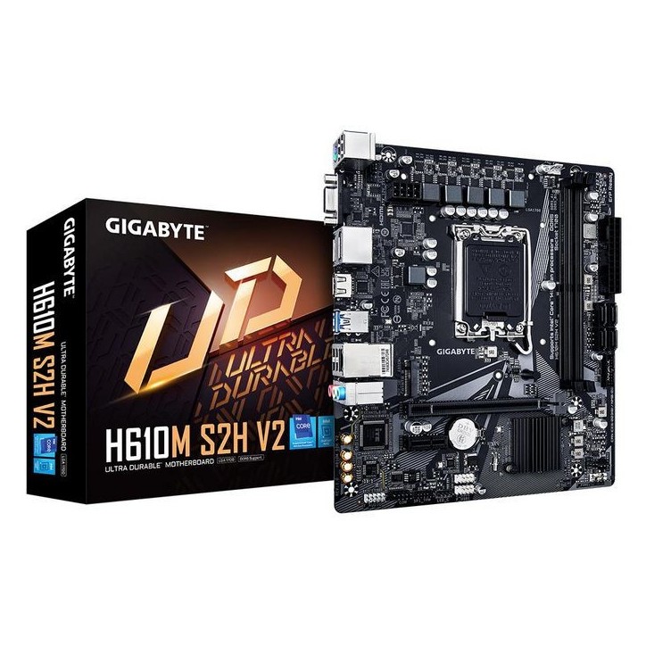 H610M S2H V2 Gigabyte Motherboard - Supports Intel Core 14Th Cpus, 4+1+1 Hybrid Phases Digital Vrm, Up To 5600Mhz Ddr5, 1Xpcie 3