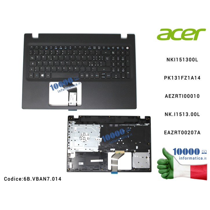 Tastiera Italiana Completa di Top Case Superiore ACER Extensa 2520 TravelMate TMP258-M TMP258-MG NKI151300L PK131FZ1A14 AEZRTI00